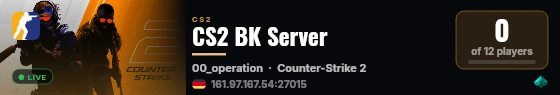CS2 BK Server live status badge