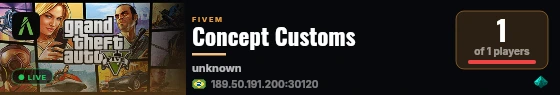 Concept Customs live status badge