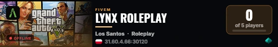 LYNX ROLEPLAY live status badge