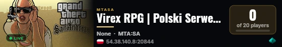 Virex RPG | Polski Serwer RPG live status badge