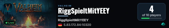 RiggSpieltMitYEEY live status badge