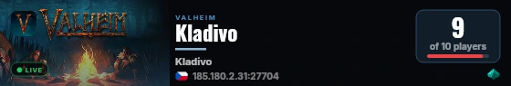 Kladivo live status badge