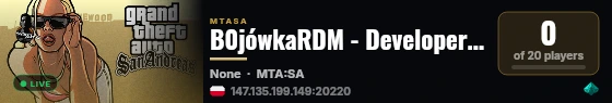 B0jówkaRDM - Developer Server live status badge