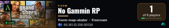 No Gammin RP live status badge