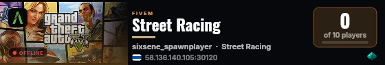 Street Racing live status badge