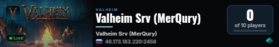 Valheim Srv (MerQury) live status badge
