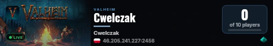 Cwelczak live status badge