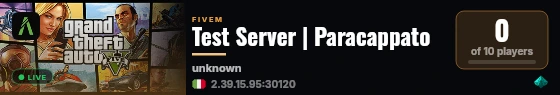 Test Server | Paracappato live status badge