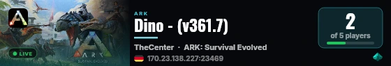 Dino - (v361.7) live status badge
