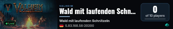 Wald mit laufenden Schnitzeln live status badge