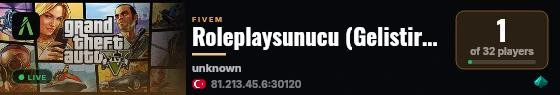 Roleplaysunucu (Gelistirme) live status badge