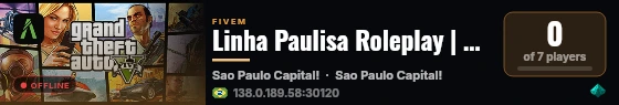 Linha Paulisa Roleplay | Roleplay em Sao Paulo  Corps e Facs Gratis live status badge