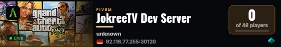 JokreeTV Dev Server live status badge