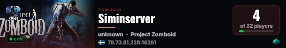 Siminserver live status badge