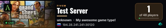 Test Server live status badge
