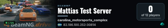 Mattias Test Server live status badge
