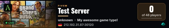 [FiveM Basic Server] TestOne live status badge