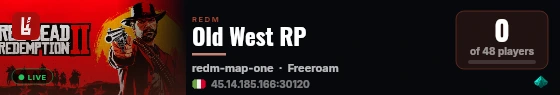 Old West RP live status badge