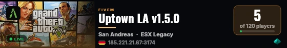Uptown LA v1.5.0 live status badge