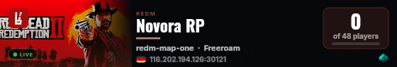Novora RP live status badge
