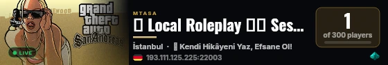 █ Local Roleplay ❰❰ Sesli Kaliteli Oyun Keyfi! ❱❱ (Turk/Türk) live status badge