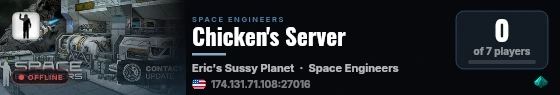 Chicken's Server live status badge