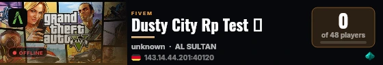 Dusty City Rp Test ღ live status badge