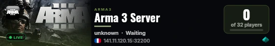 Arma 3 Server live status badge