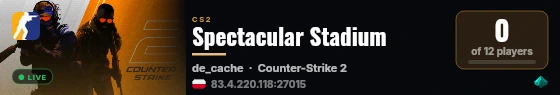 Spectacular Stadium live status badge