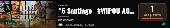 ^6 Santiago   #WIPOU AGORA 😈 live status badge