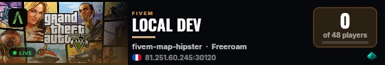 LOCAL DEV live status badge