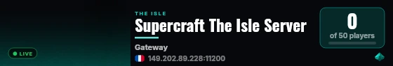 Supercraft The Isle Server live status badge