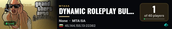 DYNAMIC ROLEPLAY BULGARIA live status badge