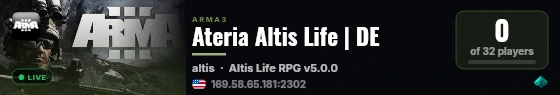 Ateria Altis Life | DE live status badge
