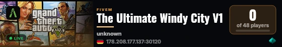 The Ultimate Windy City V1 live status badge