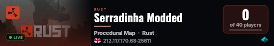 Serradinha Modded live status badge