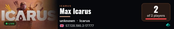 Max Icarus live status badge