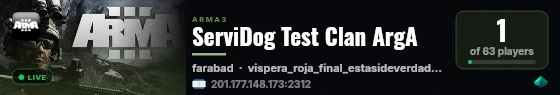 ServiDog Test Clan ArgA live status badge