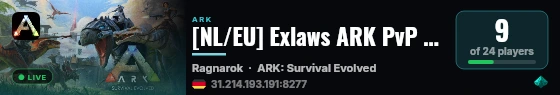 [NL/EU] Exlaws ARK PvP RAG 10X [S+] [F2] [Shop] [Kits] [Fast - live status badge
