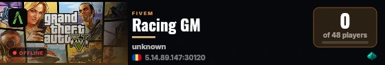 Racing GM live status badge