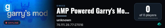 AMP Powered Garry's Mod Server live status badge