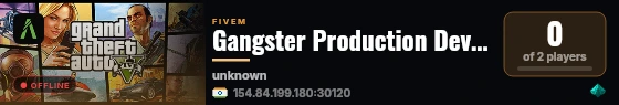 Gangster Production Dev Server || Qbox Framework live status badge