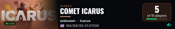 COMET ICARUS live status badge