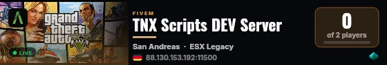 TNX Scripts DEV Server live status badge