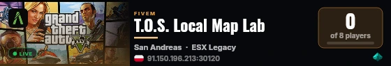T.O.S. Local Map Lab live status badge