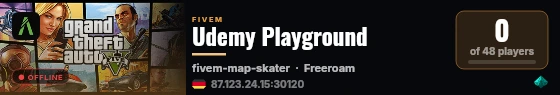 Udemy Playground live status badge