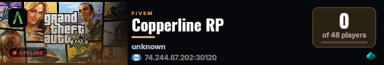 Copperline RP live status badge