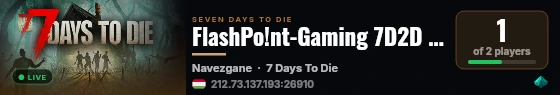 FlashPo!nt-Gaming 7D2D Server live status badge
