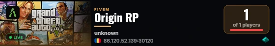 Origin RP live status badge