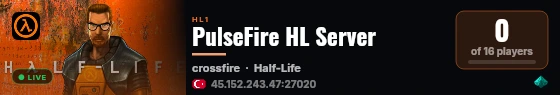 PulseFire HL Server live status badge